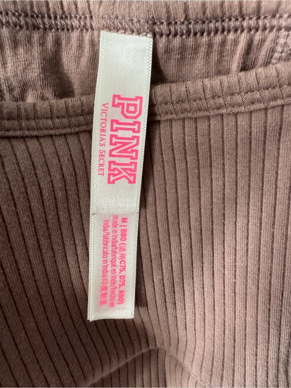 PINK Victoria's Secret Ribbed Scoop Tank Top - Mauve - Picture 4 of 4